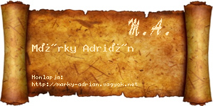Márky Adrián névjegykártya